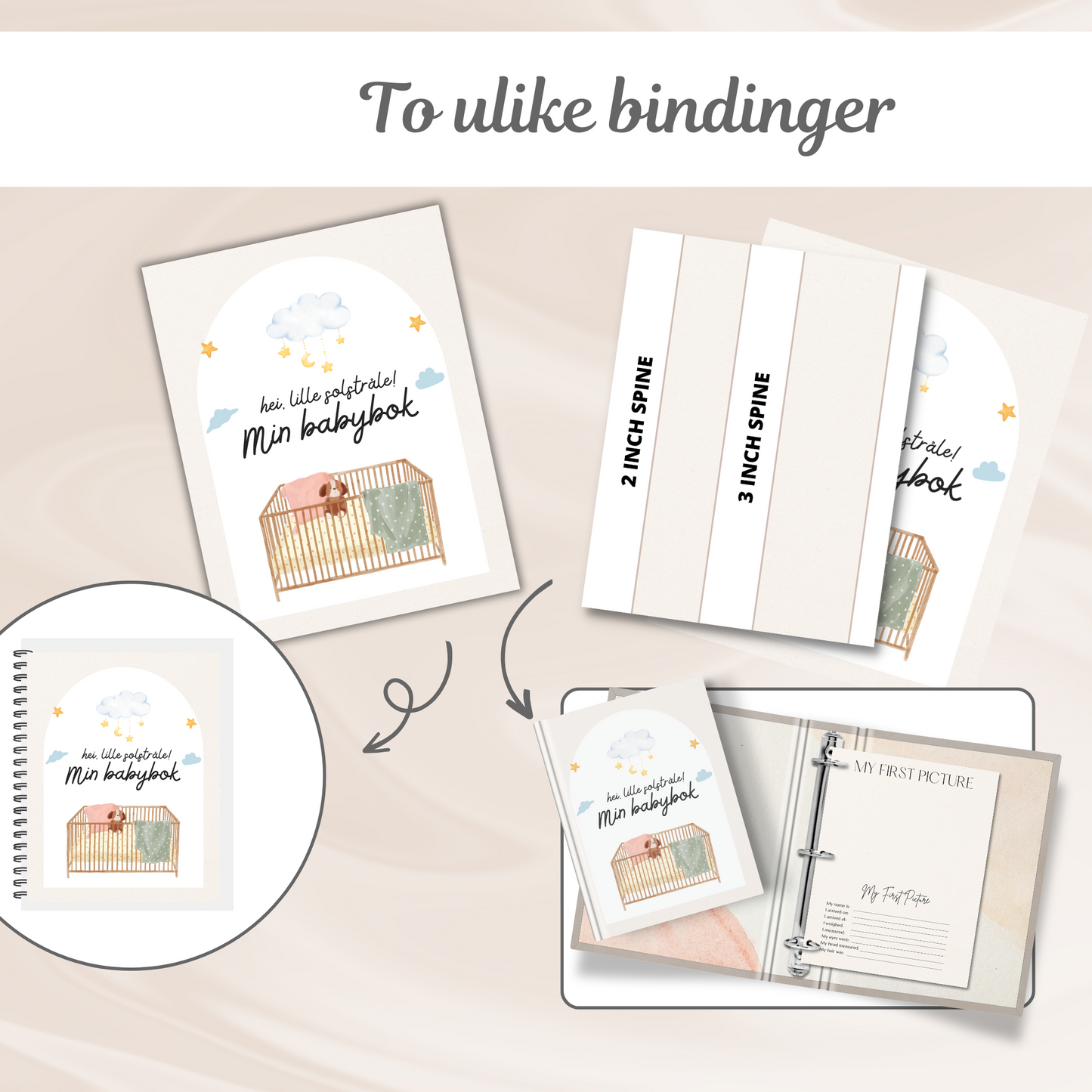 Babybok | 35-siders minnebok for barnets første år
