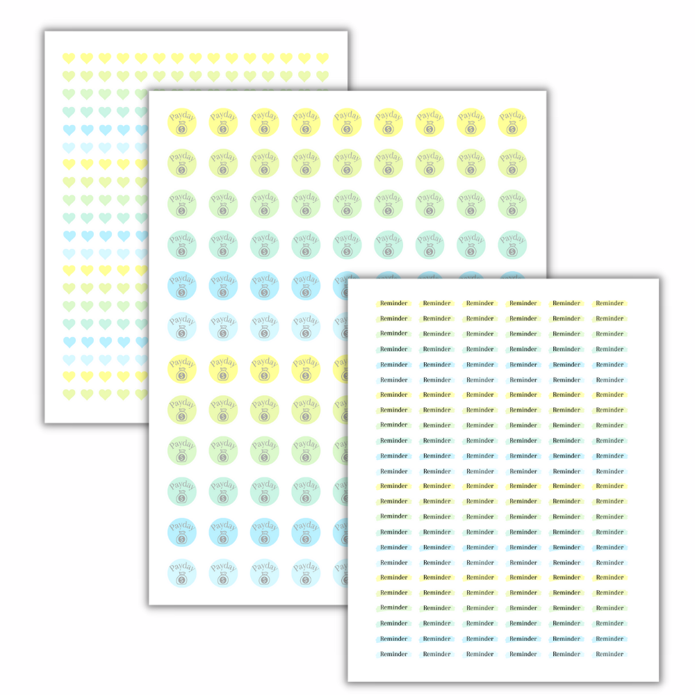 Klistremerker – Gule | Utskrivbare Planner Stickers (PDF)