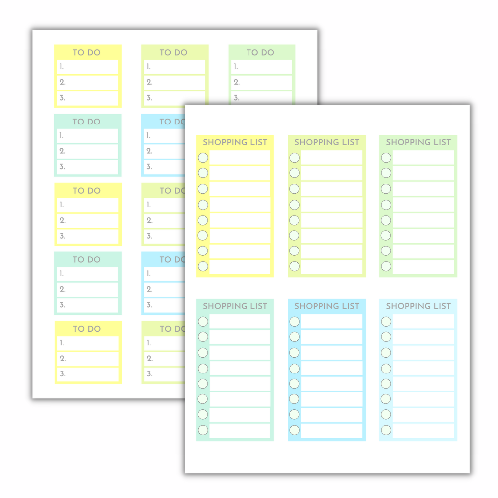 Klistremerker – Gule | Utskrivbare Planner Stickers (PDF)