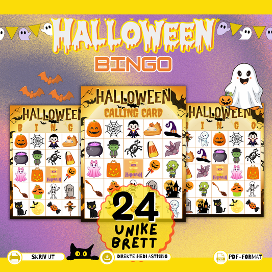 bingo halloween-tema med opp til 24 spillere