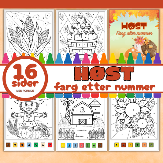 fargelegg etter nummer i høsttema