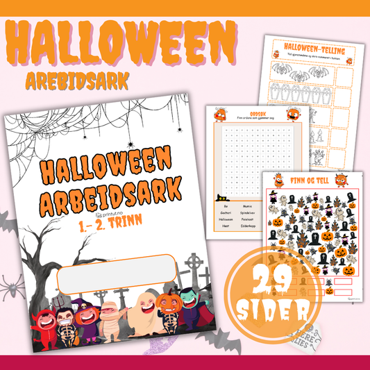 halloween arbeidsark for barn