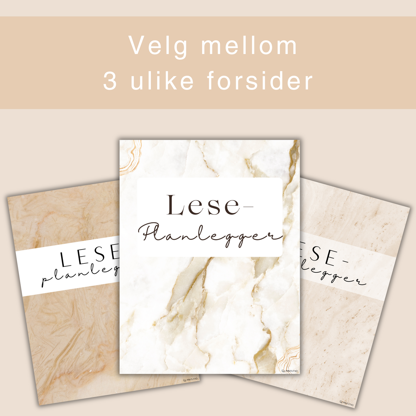 Eksempelside som viser en leseoversikt med plass til boktitler, forfattere og leseperioder.