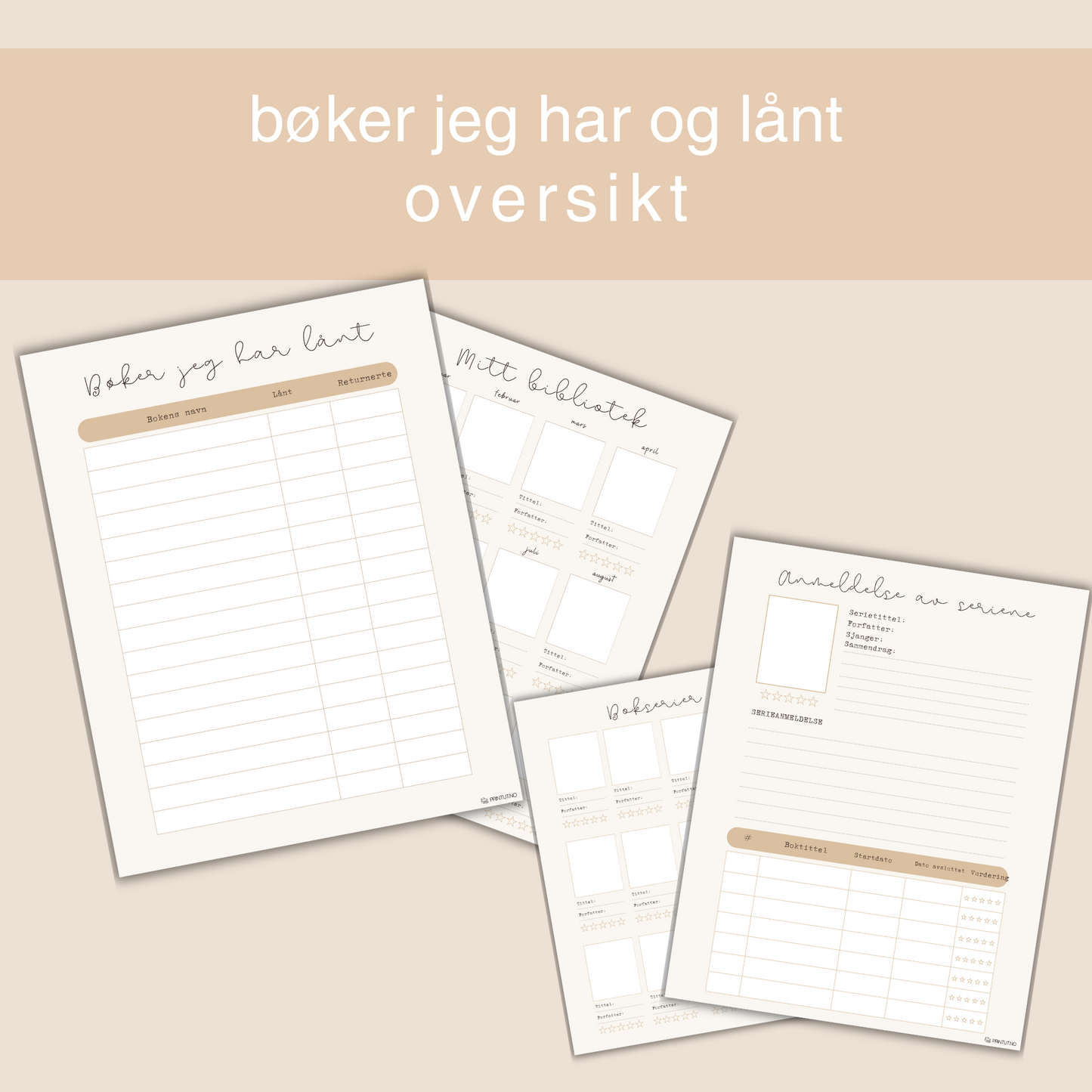 Notatside for å skrive ned tanker og refleksjoner om leste bøker.