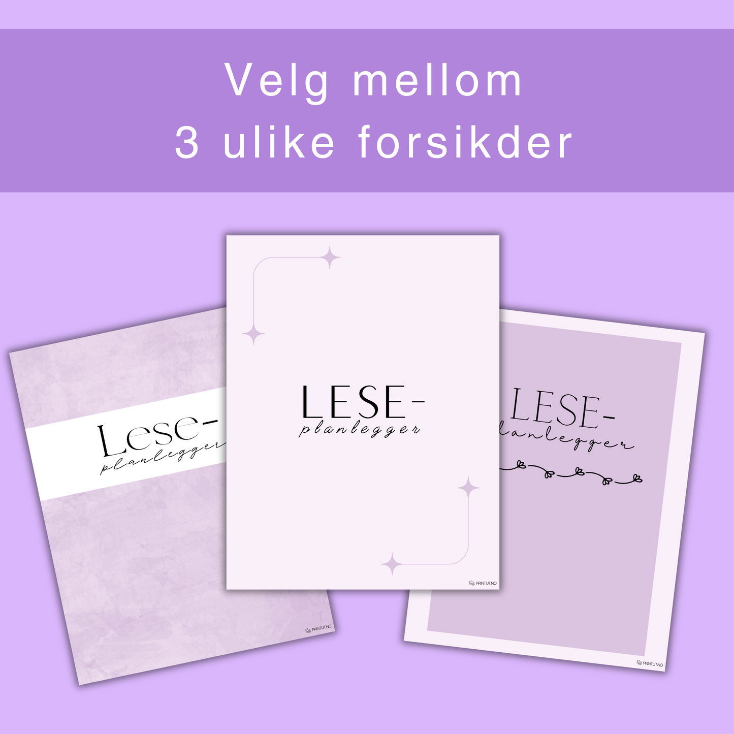 Eksempelside som viser en leseoversikt med plass til boktitler, forfattere og leseperioder.