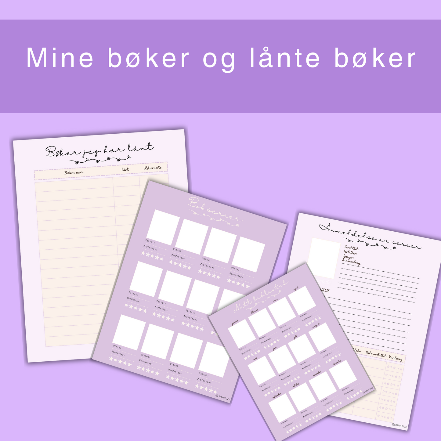 Notatside for å skrive ned tanker og refleksjoner om leste bøker.