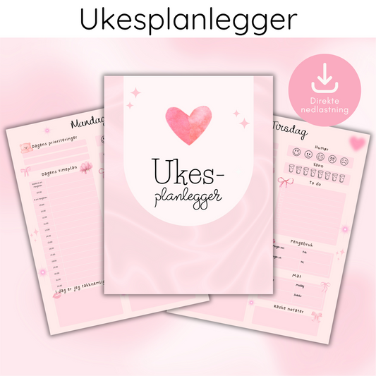 Ukesplanlegger rosa