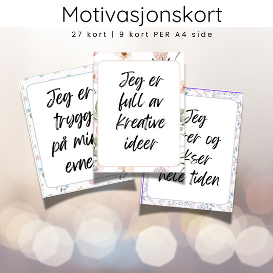 Motivasjonskort norsk - GRATIS