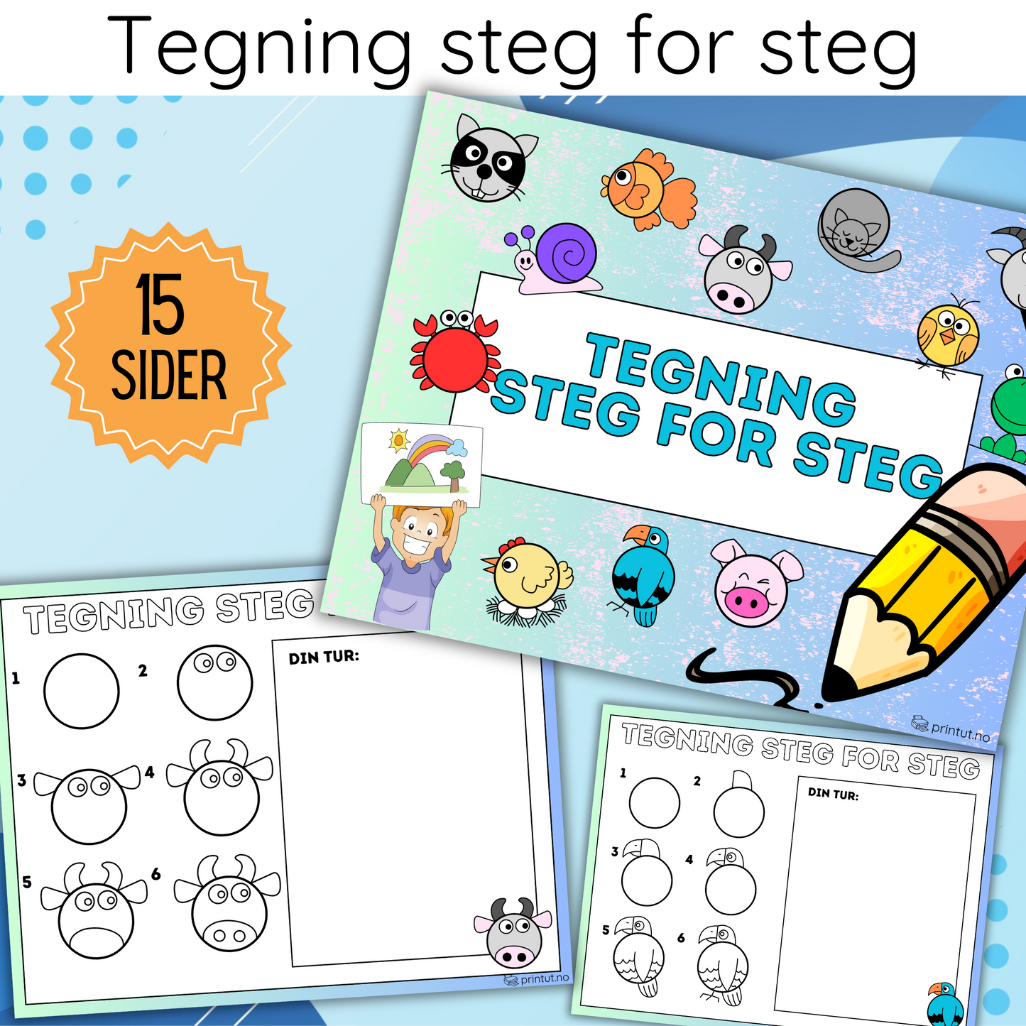 Tegning steg for steg-dyr