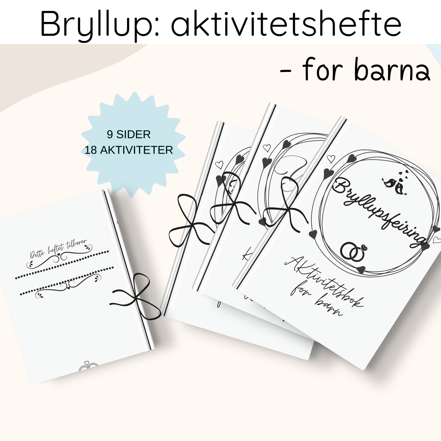 Aktivitetshefte til barn i bryllup