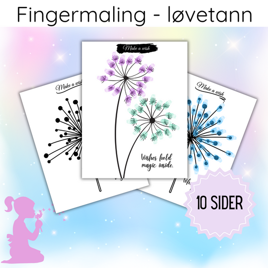 Løvetann - fingermaling - GRATIS