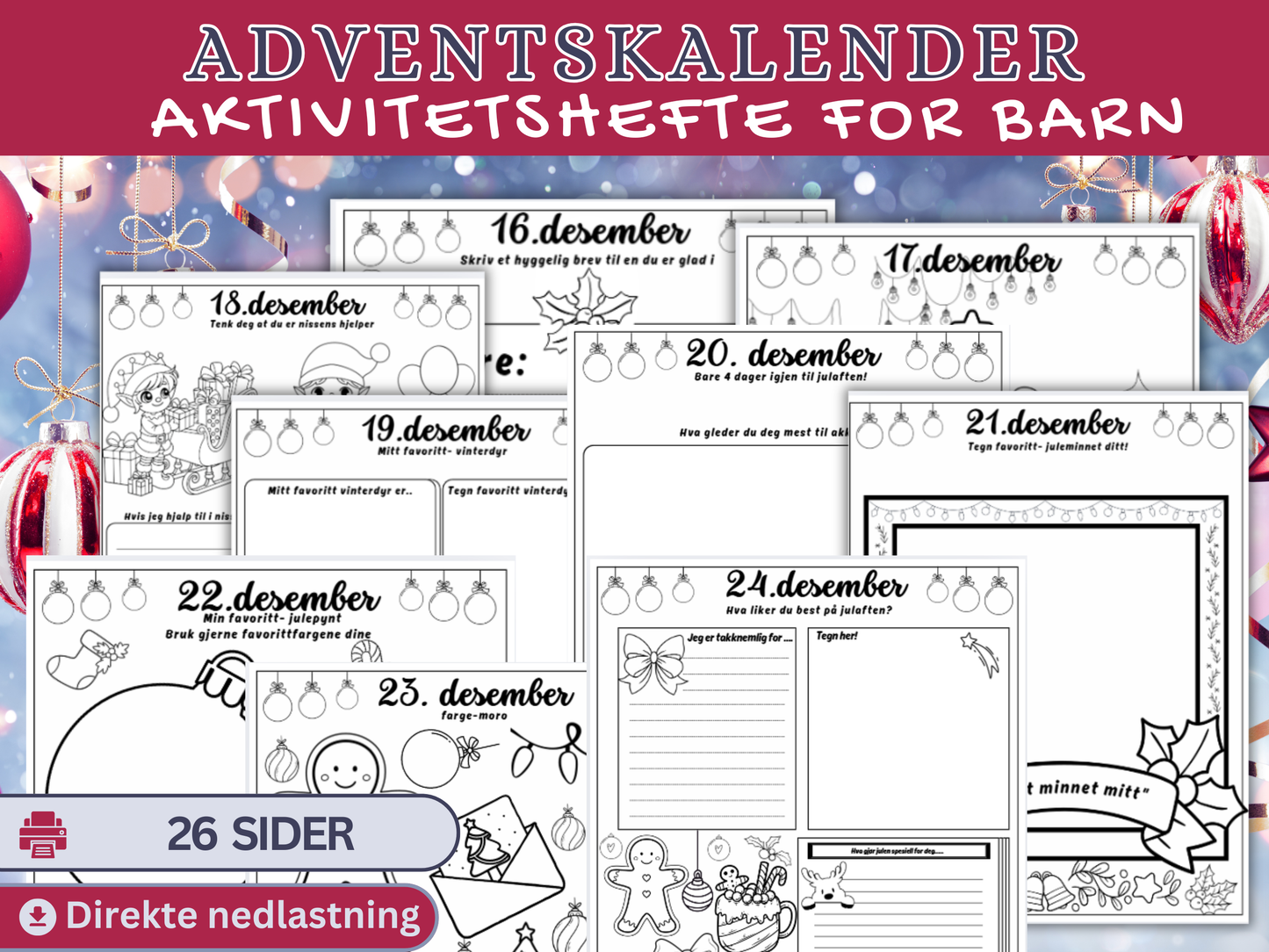 Min Adventstid – julekalenderhefte