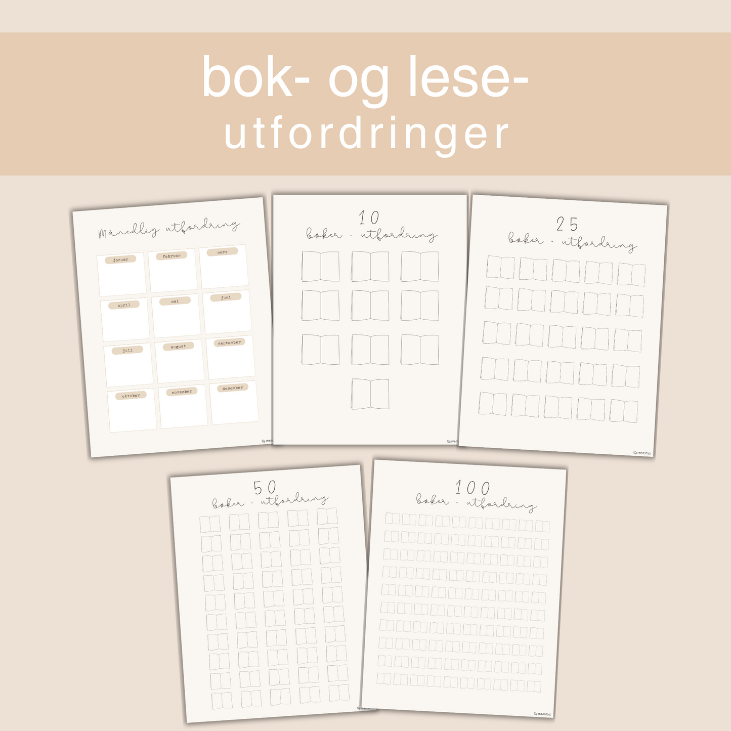 Leseplanlegger/dagbok beige