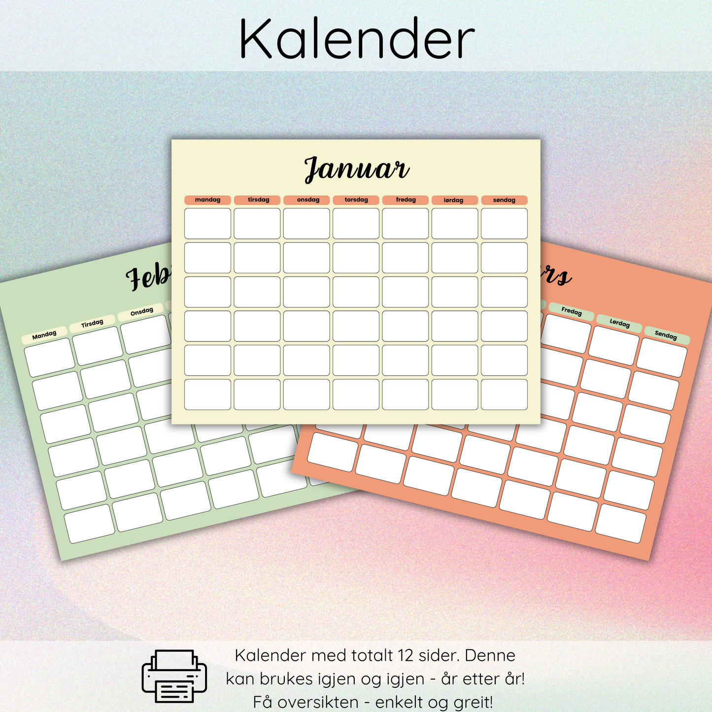 Kalender - farger