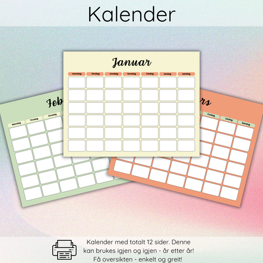 Kalender - farger