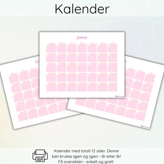 Kalender rosa