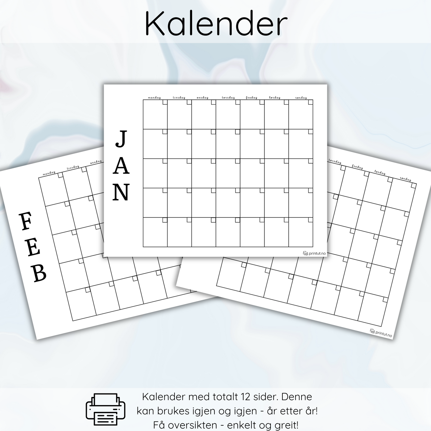 Kalender hvit