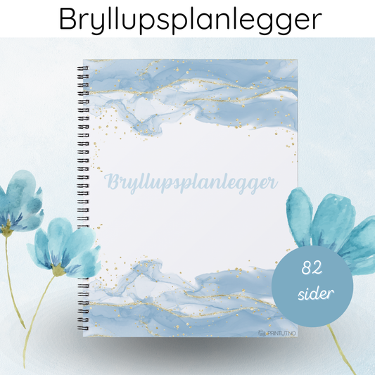 Bryllupsplanlegger blå - 82 sider