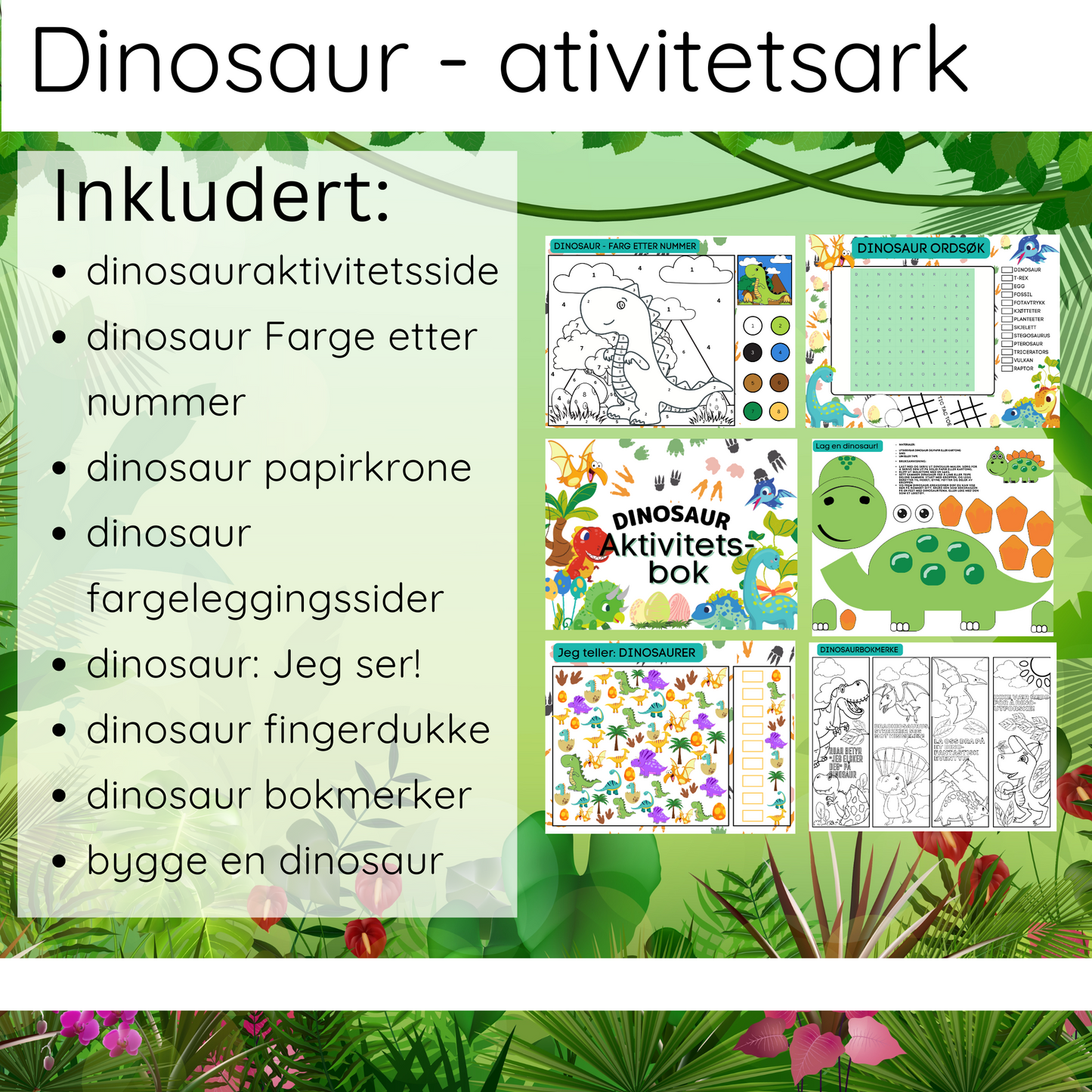 Aktivitetsbok dinosaur