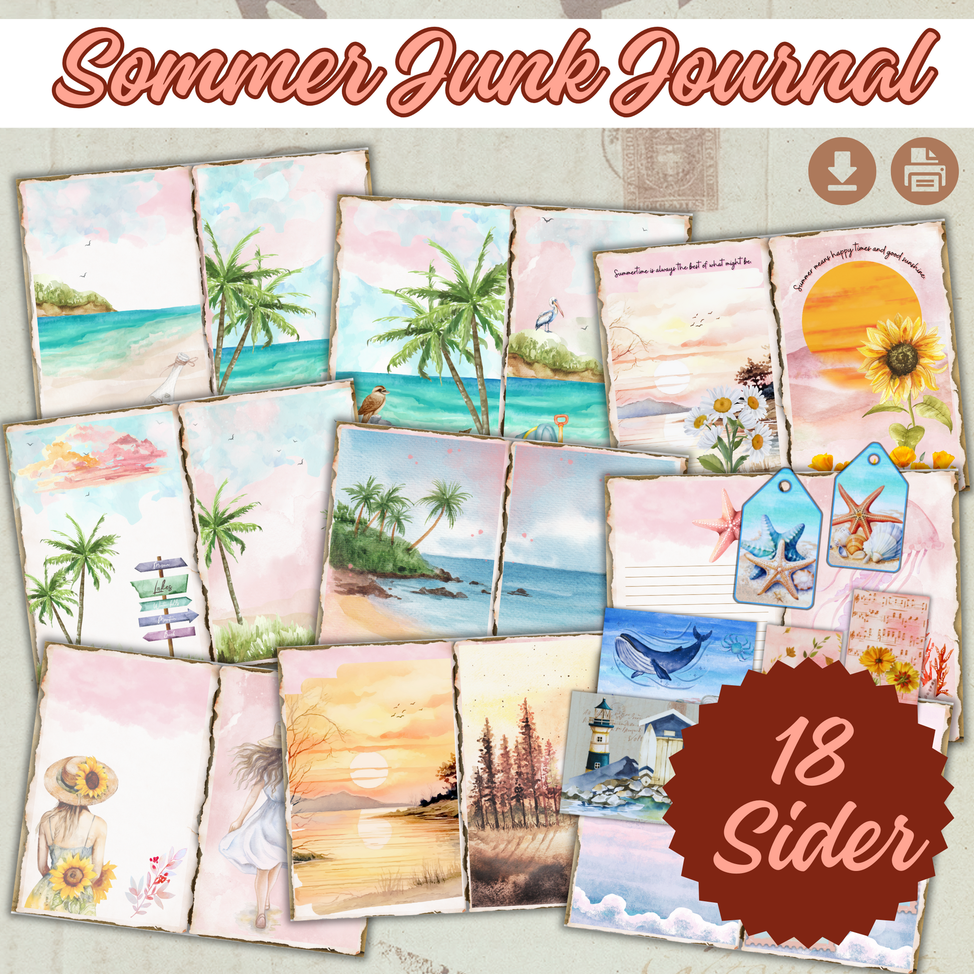 – scrapbooking-elementer og journalkort for kreative prosjekter.
