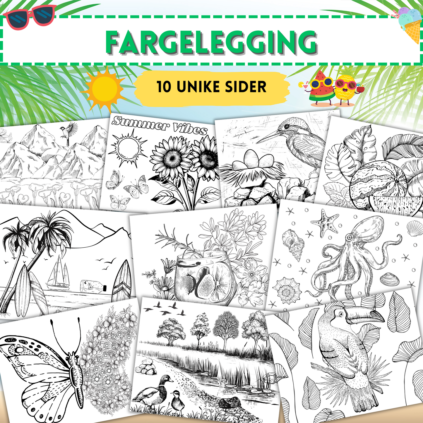 – 10 morsomme tegninger for barn.
