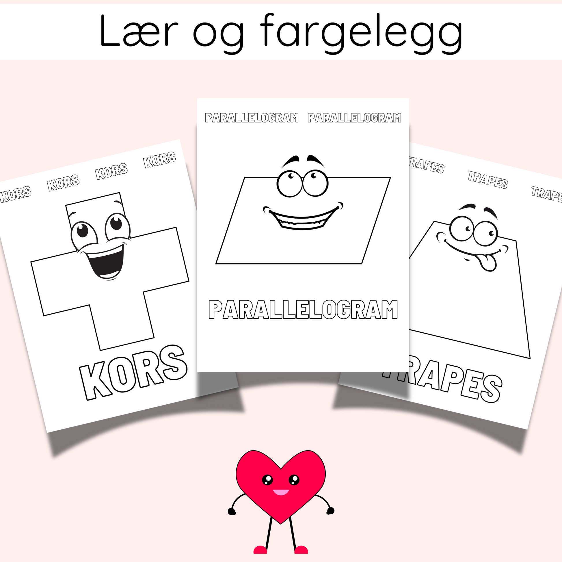 Eksempelside som viser en fargeleggingsside med en stor sirkel og navnet 'Sirkel' under.
