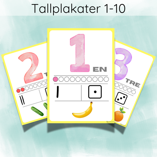 tallplakat med tall 1-10